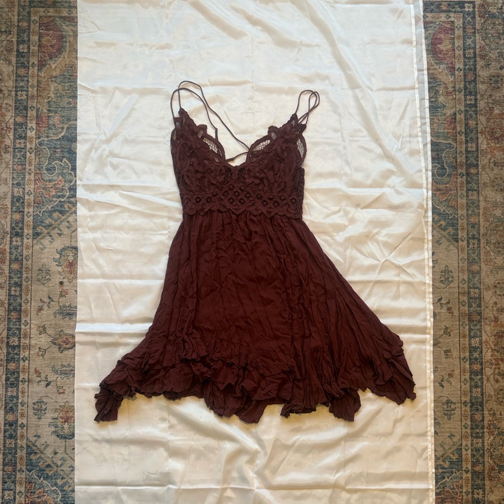 Free People Mocha Lace Dress